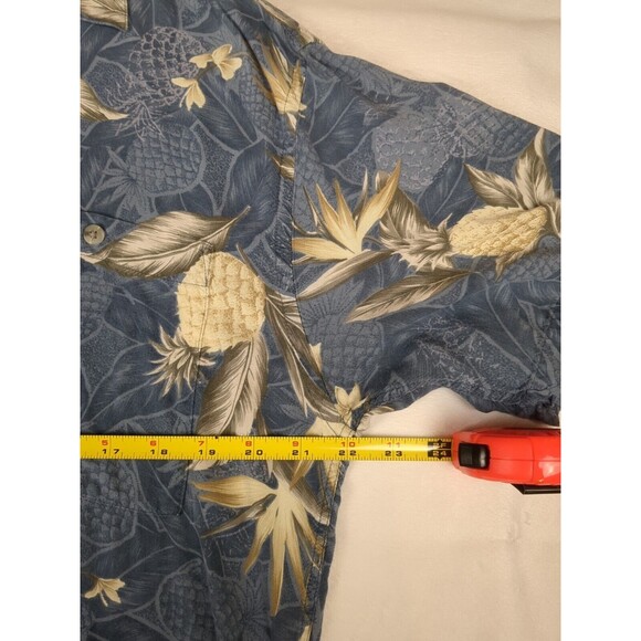 Hawaiian Shirt Mens L Campia Moda Short Sleeve Button Up Blue Pineapple - Picture 7 of 7